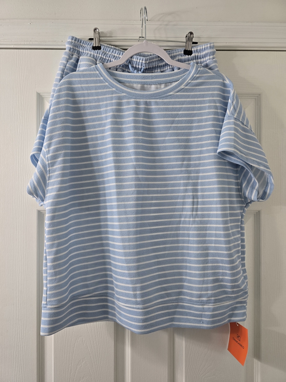 NWT Viral TikTok Light Blue & White Striped Set - XL